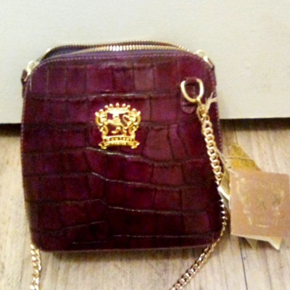 Pratesi Firenze plum croc handbag